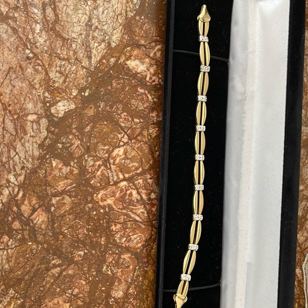 14k two tone gold bracelet